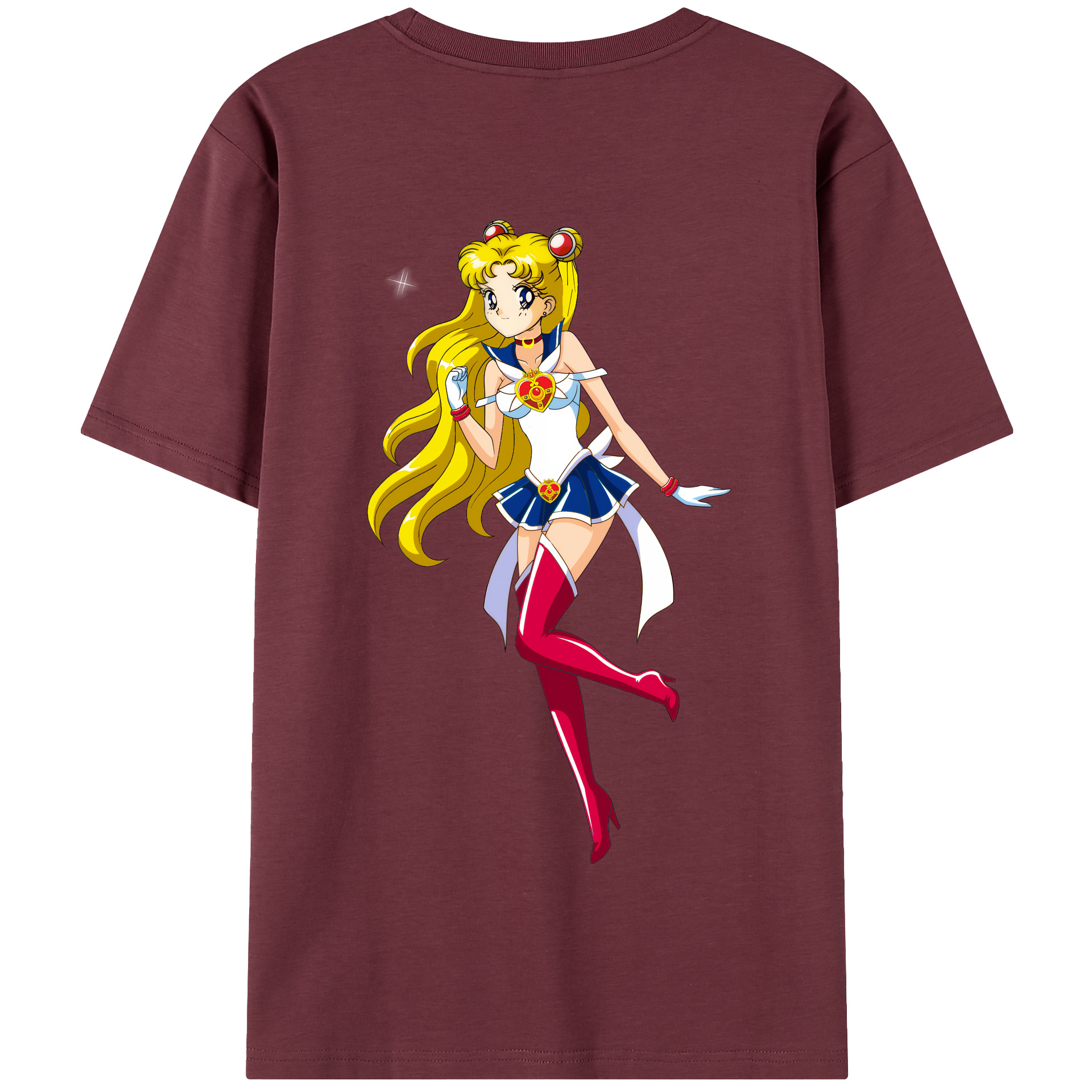 （画像用） 美少女戦士セーラームーン 月野 うさぎ つきの うさぎ Sailor Moon Tsukino Usagi 綿100％半袖Tシャツ（背面プリント）